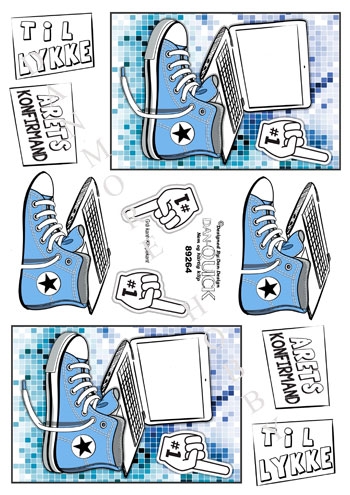 3D Blå conversesko